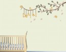 Branch with Birds Leaves Flowers Customized Name Nursery Customized Stickers